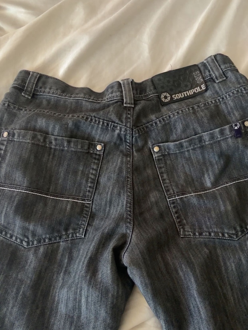 South Pole Men's Washed Charcoal Relaxed Jeans